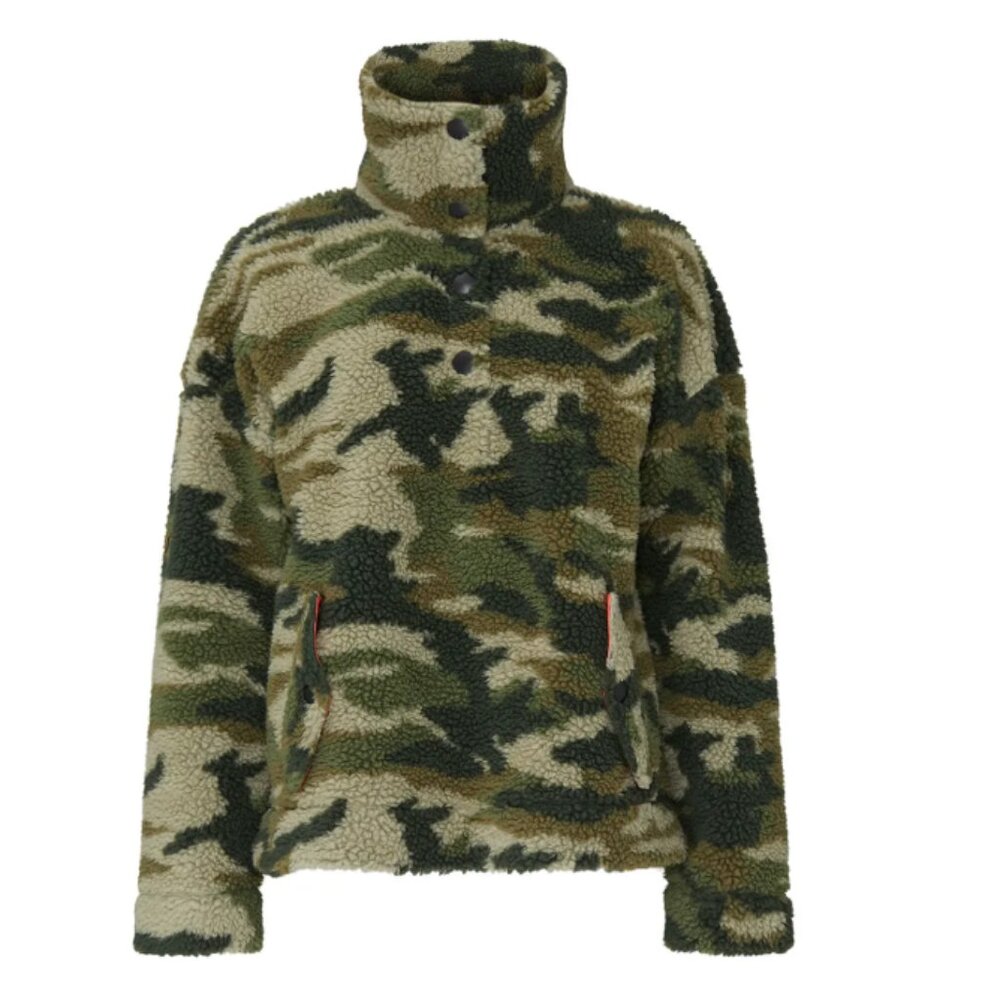J. CREW Oversized Camo Sherpa Pullover Jacket Fits Like A Small XXS $138 msrp - Picture 8 of 10